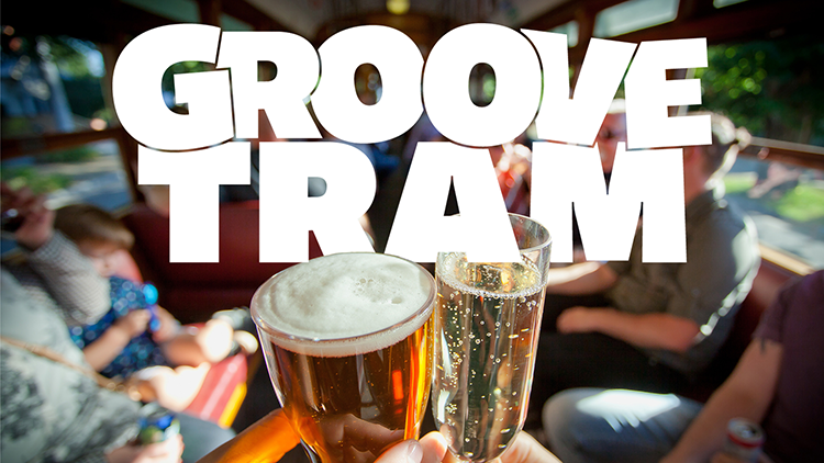 Drinks on board the Groove Tram